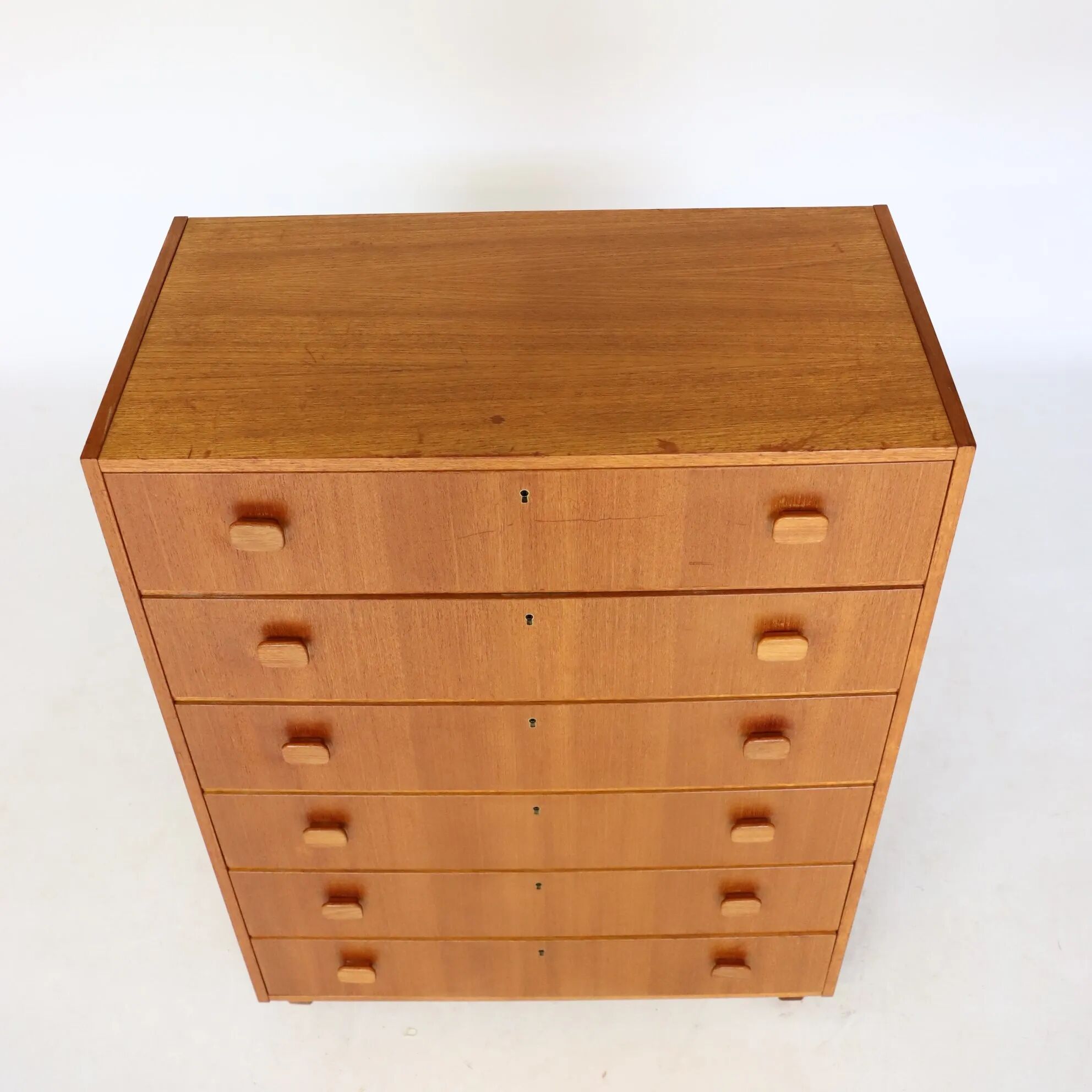 Teak six-drawer chest from the 1970s.