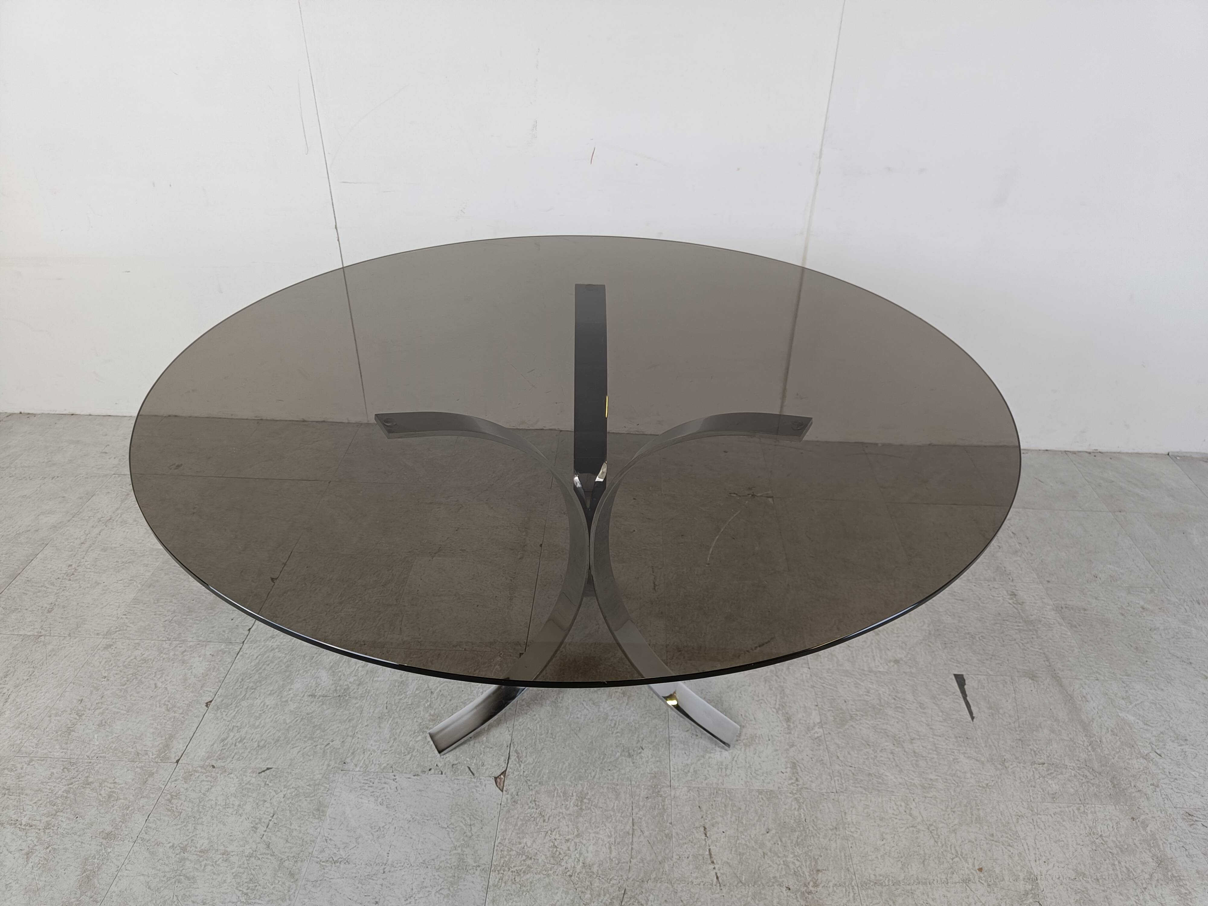 Vintage chrome dining table, 1970s