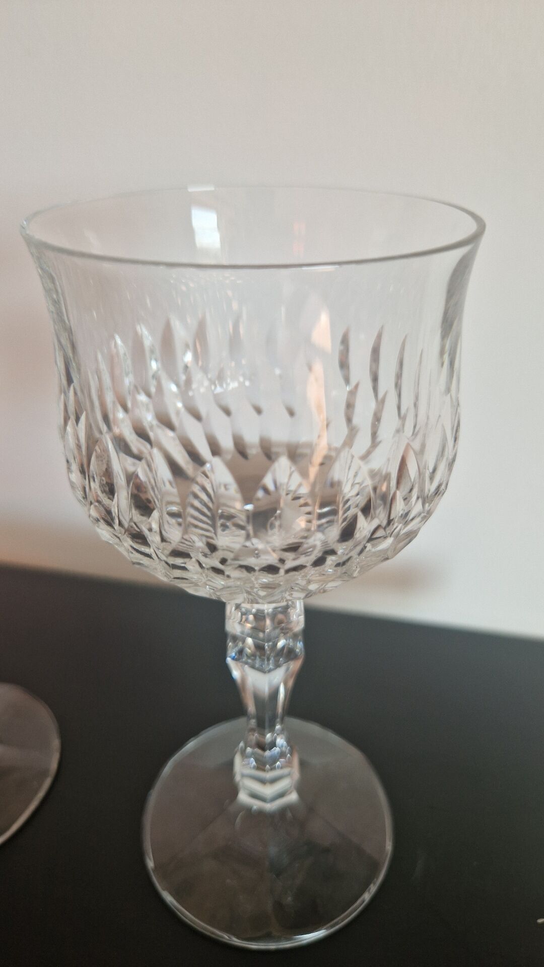 Pair of cut crystal wine glasses Schott Zwiesel