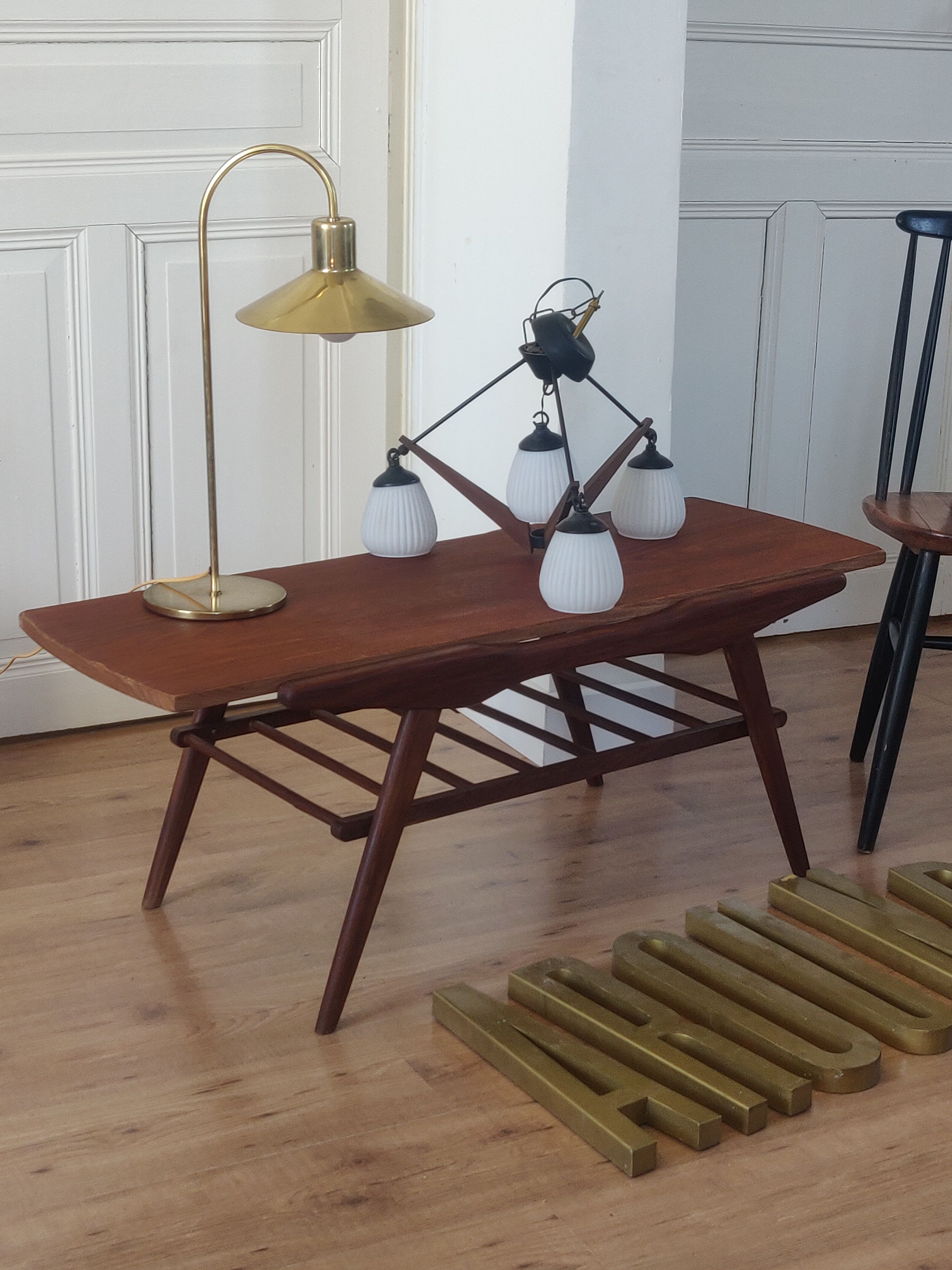 Table basse années 60 plateau réversible