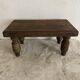 Low stool, turned wooden legs.