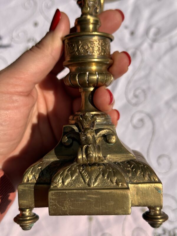 Vintage Bougeoir - Bougeoir en laiton - Bougeoirs à 3 bras