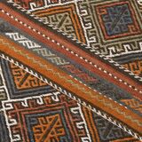 3x9 Red Green Persian Kilim Runner Rug, 81x279Cm