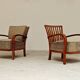 Pair of Krasna Jizba Art Deco solid wood armchairs