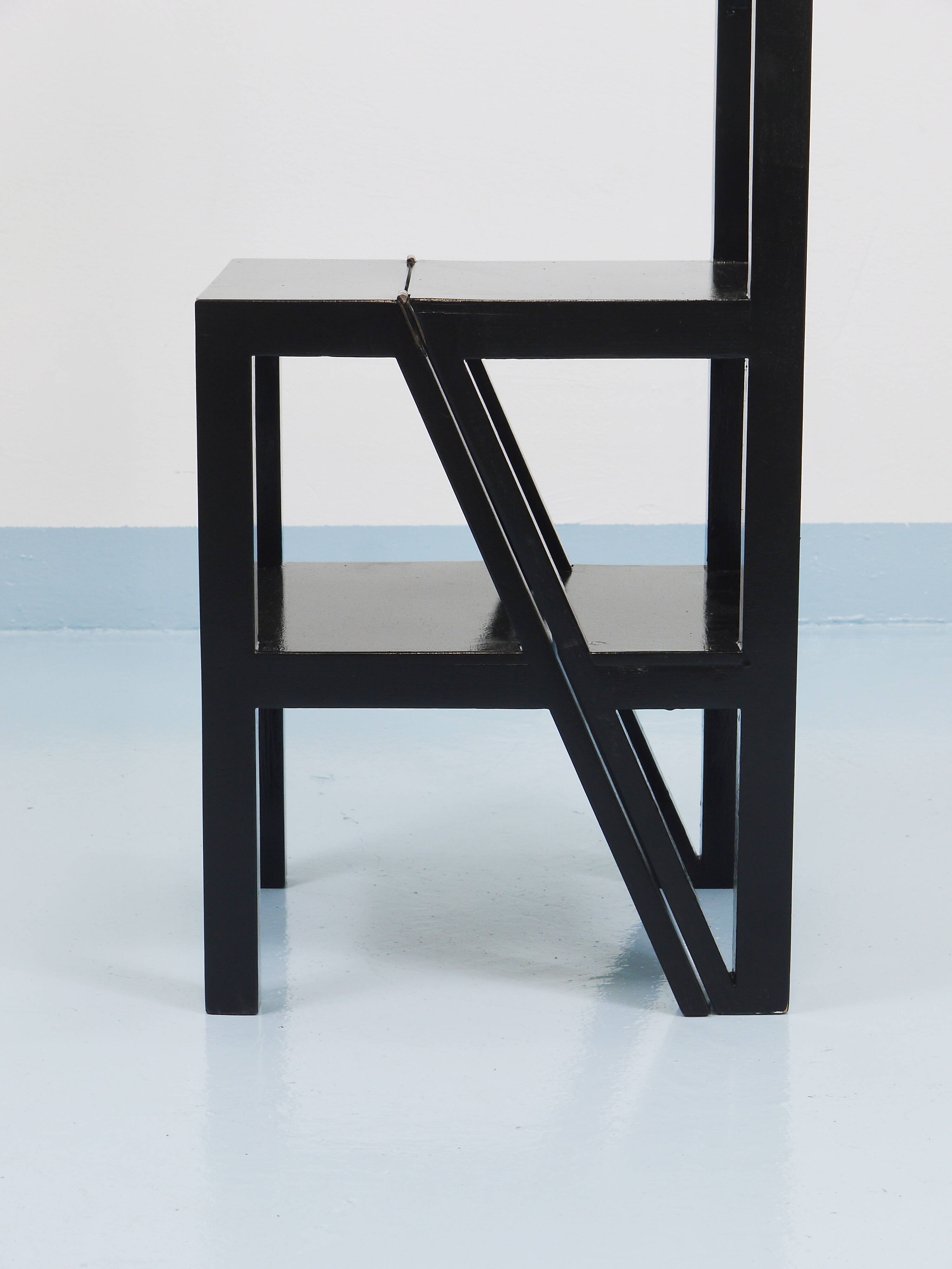 Black Metamorphic Library Steps Folding Ladder Chair, Germany, 1970s