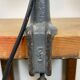 Industrial Grey Enamel Gooseneck Desk Lamp from Siemens, 1950s