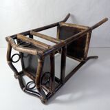 Vintage rattan saddle side table