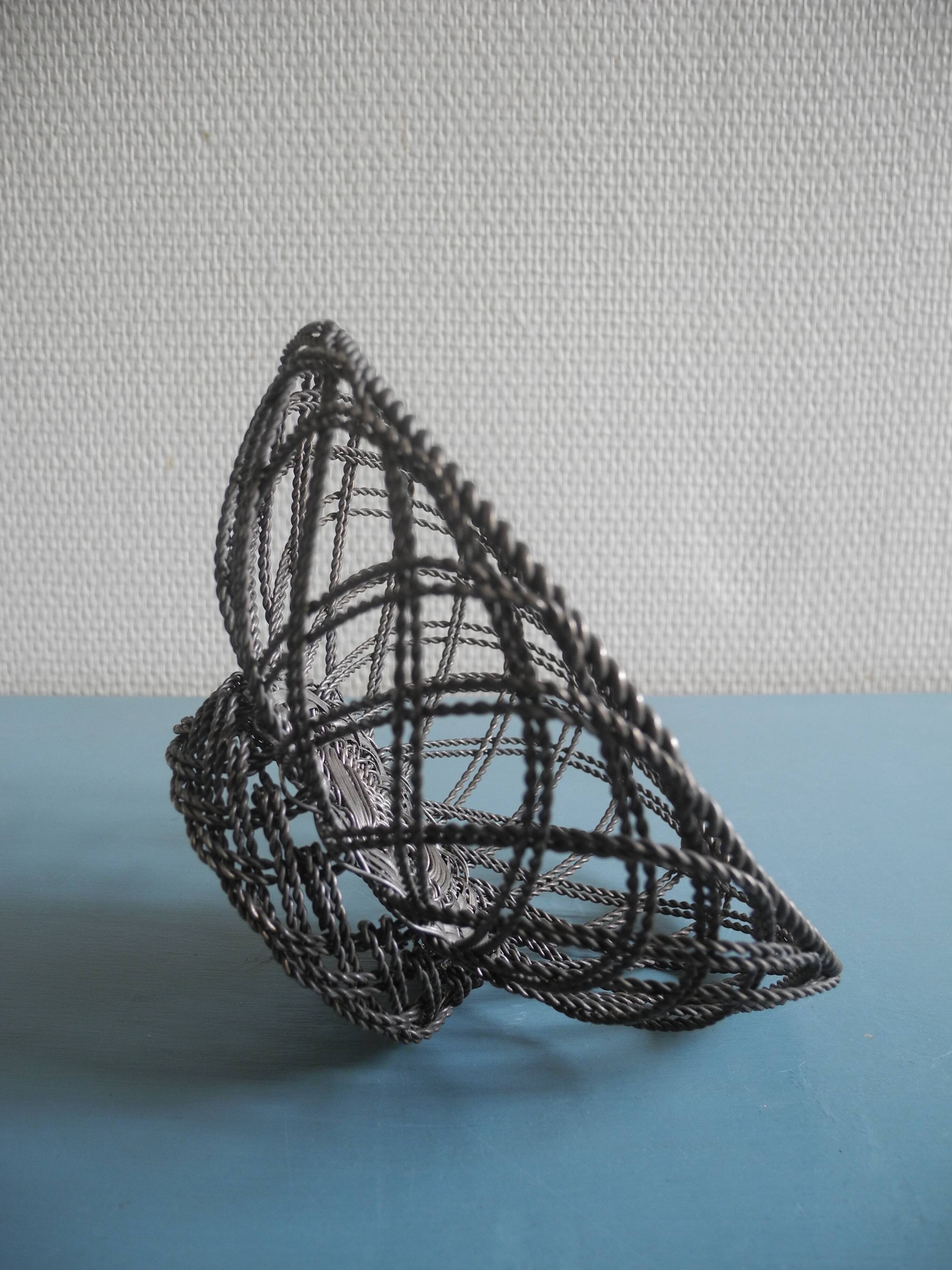 silver-plated metal basket vintage