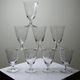 8 engraved crystal wine glasses with a floral design, Bohemia, early 20th century.