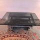 Mid-twentieth century chrome and smoked glass coffee table