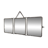 Vintage 1930s triptych barber mirror registered G.B Paris - 28 x 69 cm