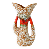 Very large ceramic vase in organic shape, Fat Lava, Mustard & Orange, 1970.