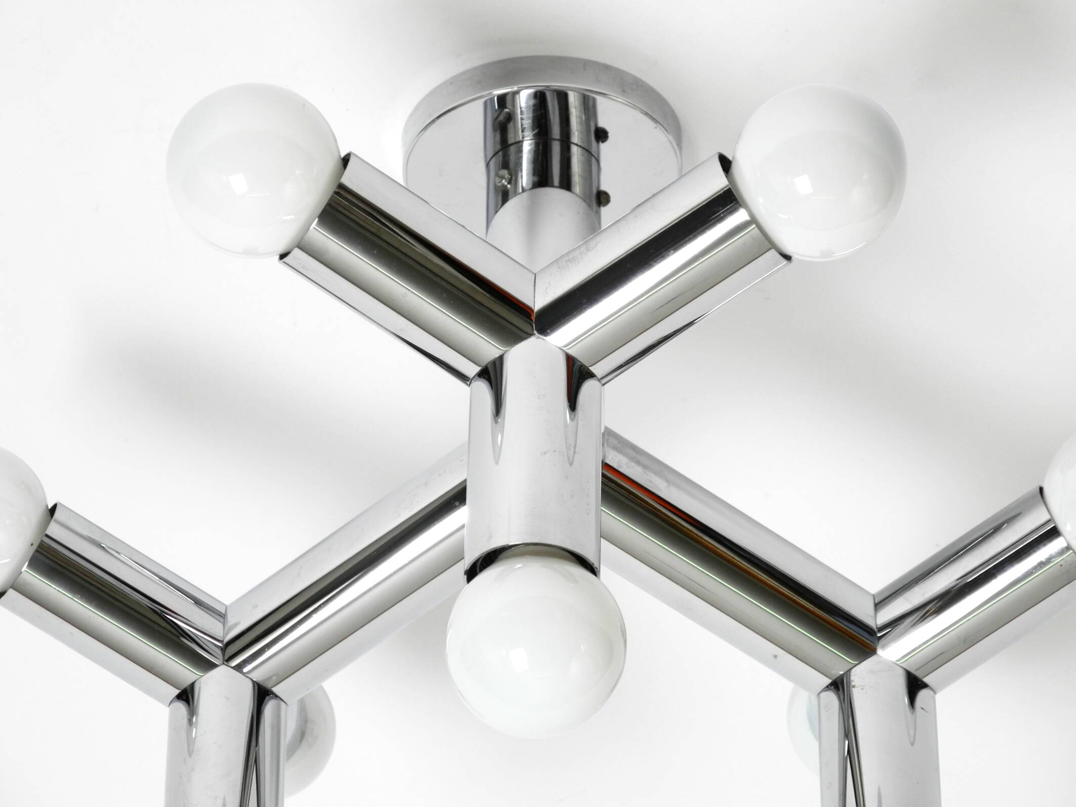 Very rare 1960s Space Age Chrome ceiling lamp by J.T. Kalmar Austria