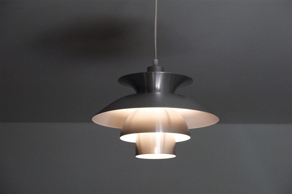 Vintage Scandinavian aluminum pendant light 1970
