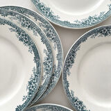 6 antique ironstone dinner plates "Lucy" Saint Amand