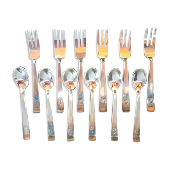 6 small Spoons and 6 small forks - Sola 100