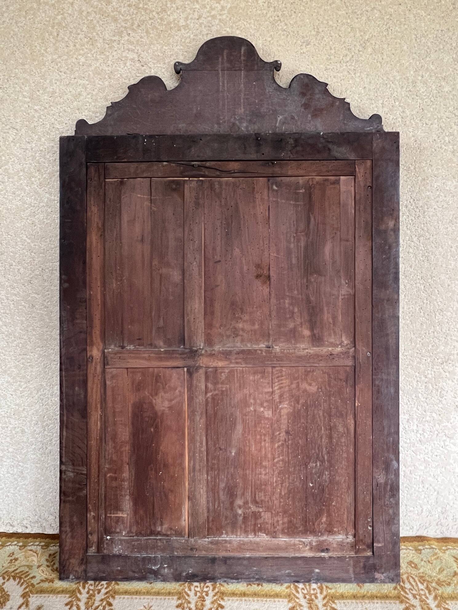 19th century carved solid oak mirror