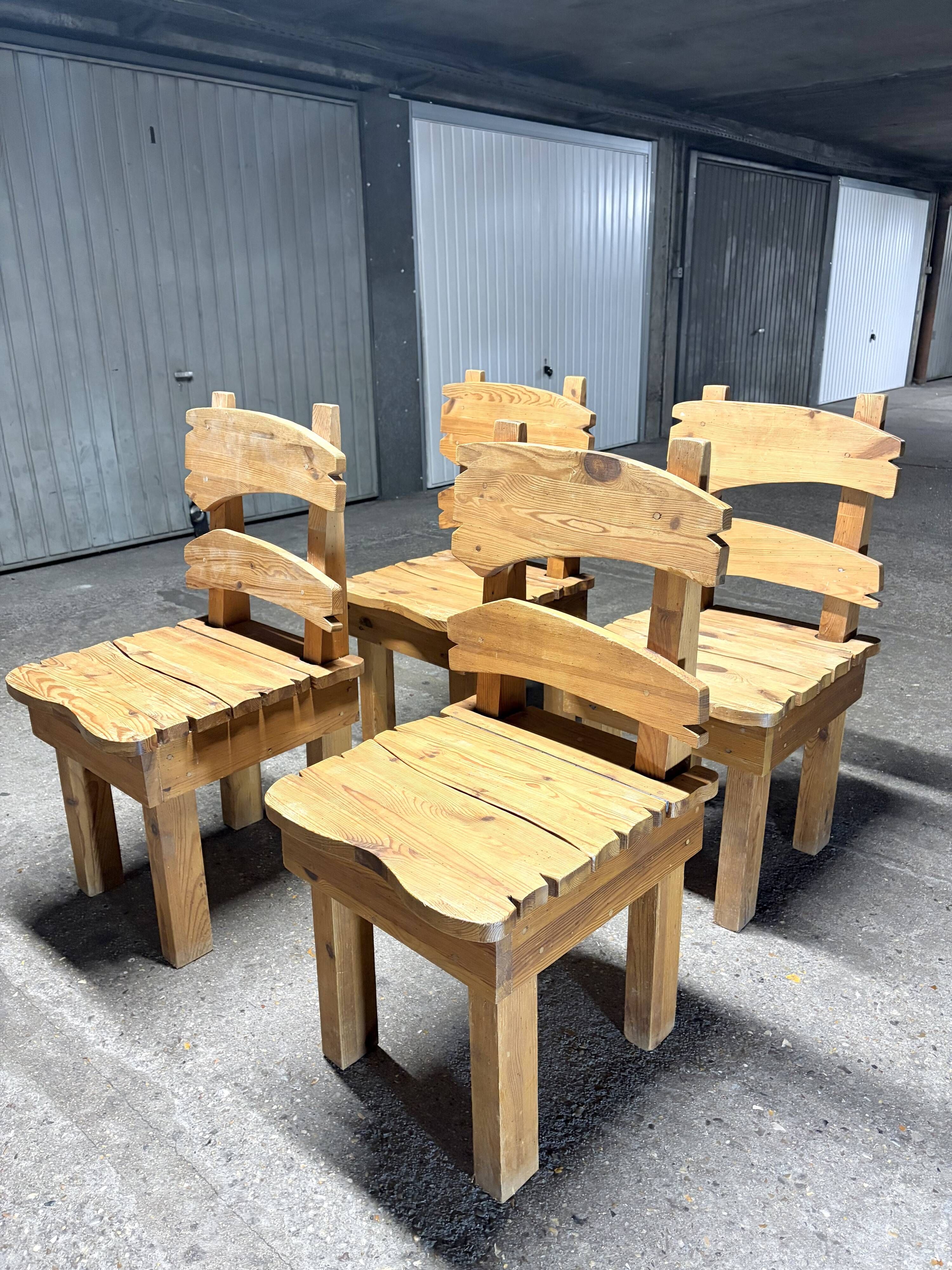 Lot de 4 chaises de montagne, 1970