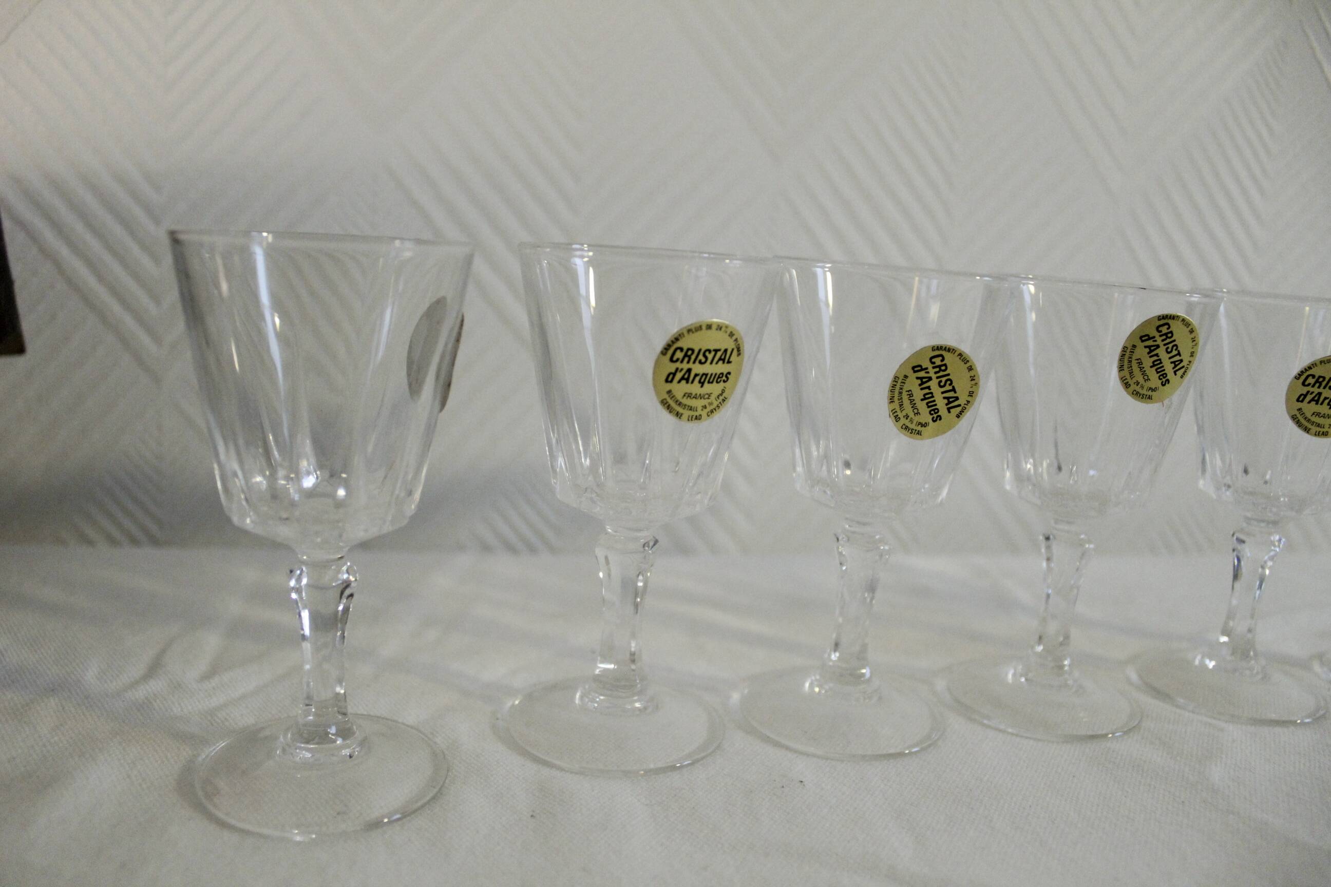 Set of 6 new Arques crystal glasses