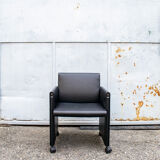 4 leather chairs model Giulietta by Afra and Tobia Scarpa for Meritalia italia 1988