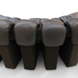 Vintage DS-600 Non stop Snake sofa by De Sede in original brown leather, 19