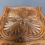 Graceful antique carved wooden side table