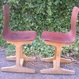 Lot of 2 vintage year 60 pagholz chairs