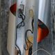 Pair of orange brushed aluminum wall light