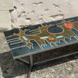 Table basse céramique et chrome, 1970