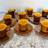 8 vintage Sarreguemines coffee cups