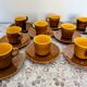 8 vintage Sarreguemines coffee cups
