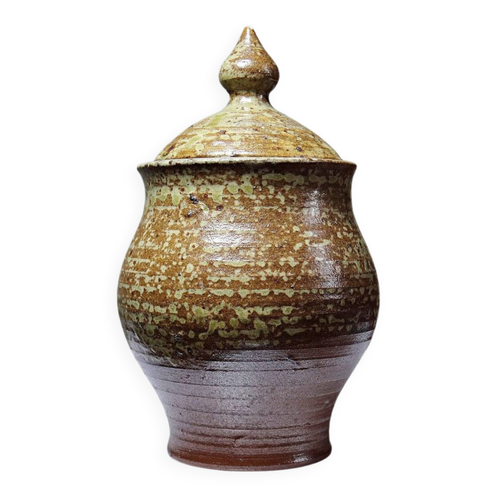 Boîte en grès pyrité émaillé chic et rustique vintage années 50-60