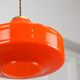 Mid-century italian orange glass & brass pendant lamp