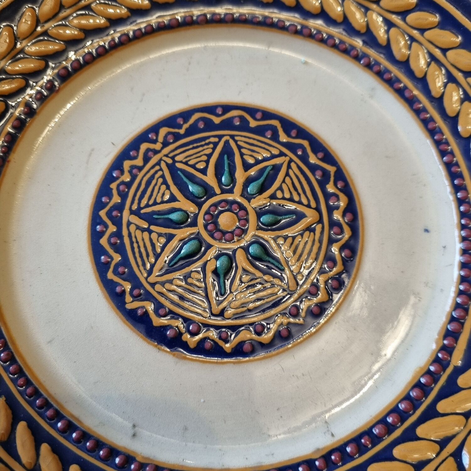 HB Henriot Quimper earthenware plates 1950 pointillism