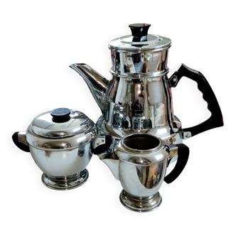 Superbe ensemble à Café Art Déco - Chrome et Bakélite - Vintage 1950