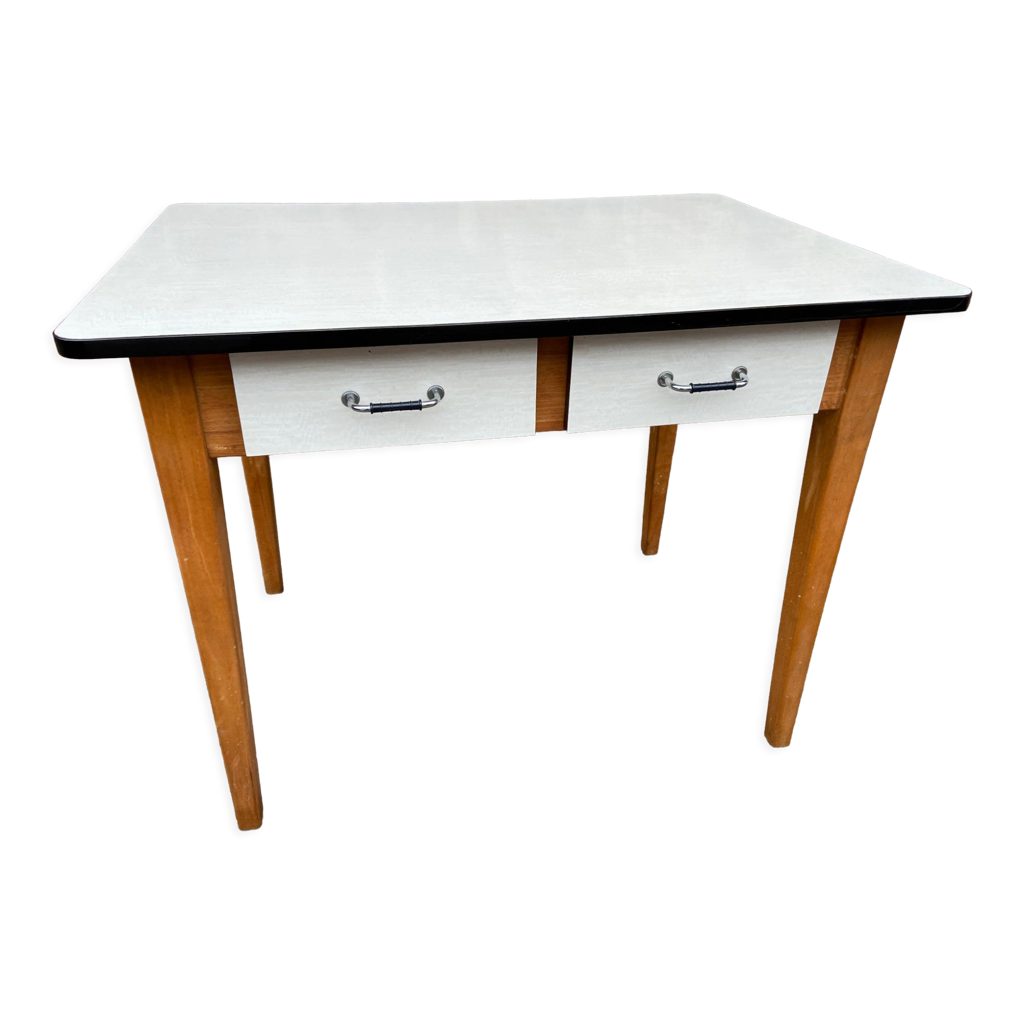 Table de cuisine vintage bois & formica 60 Selency
