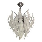 Contemporary leaflets murano glass chandelier in vintage style