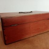 Old wooden box handle metal, storage box