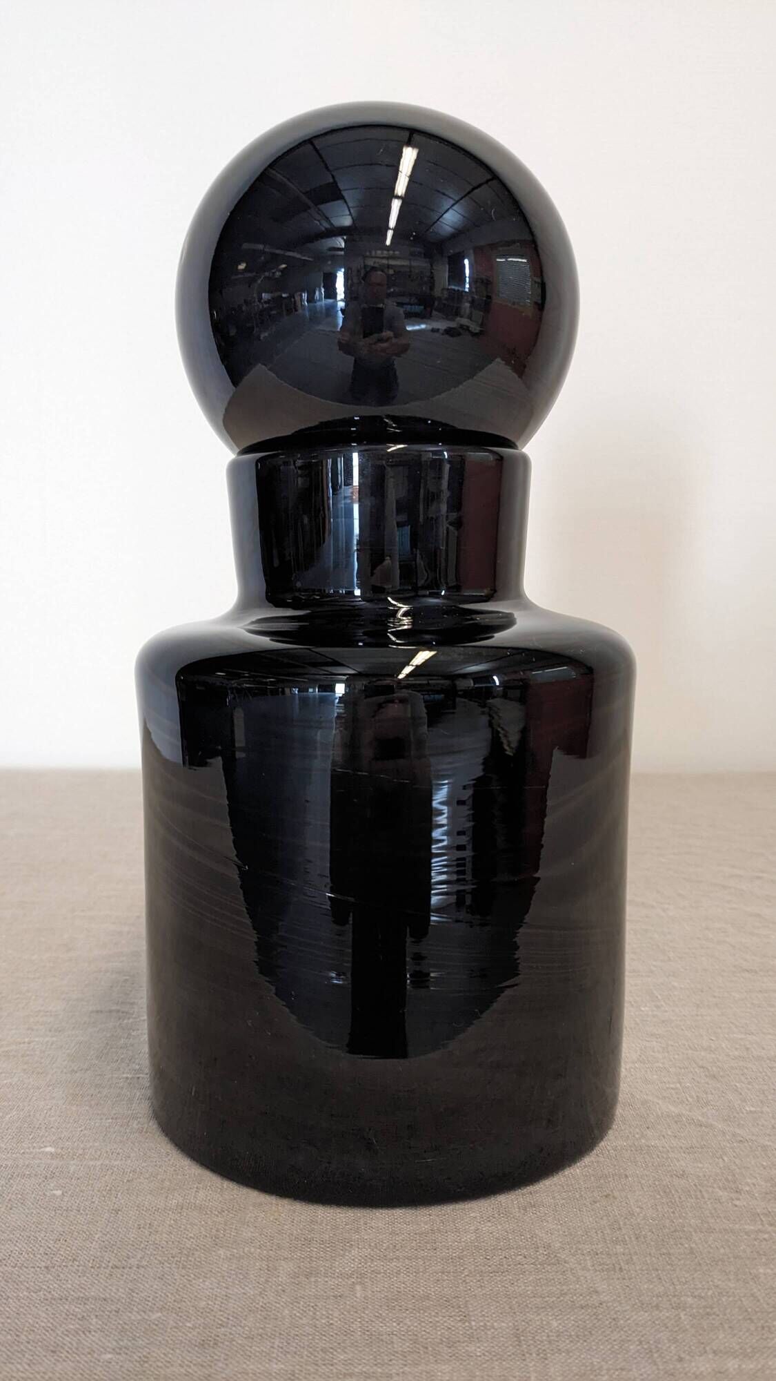 XL bottle or vase by Bob le Bleis for Maure Vieil glassworks circa 1970
