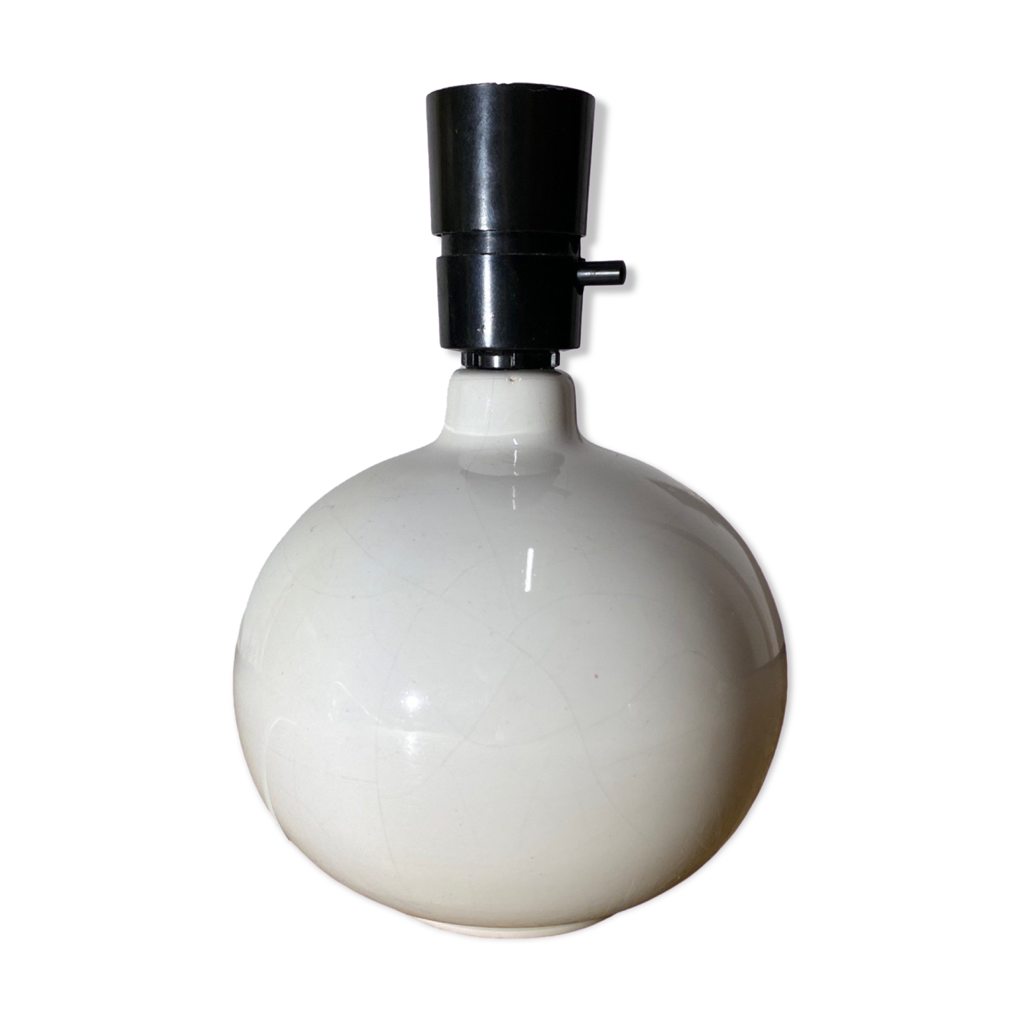 White Vintage Danish Ball Shaped Desk Light | Scandinavian Table Lamp From The Mid Century