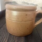 Set of 2 old pots in glazed stoneware