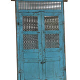 Indian door blue patina of origin old teak