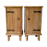 Pair of rattan bedsides