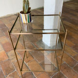 Brass and glass side table