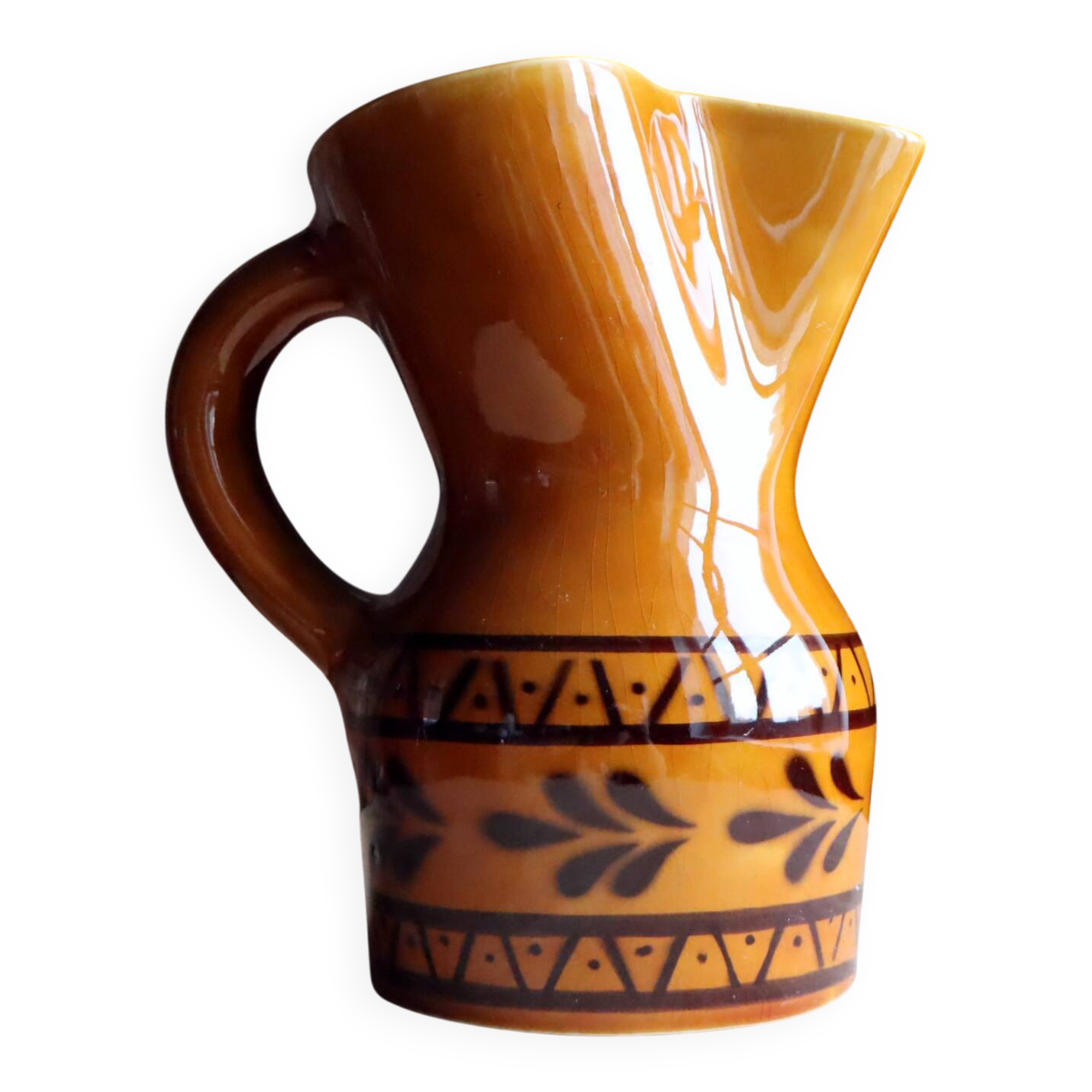 Vintage cider jug in Breton faience from Argoat - Gourin Brittany