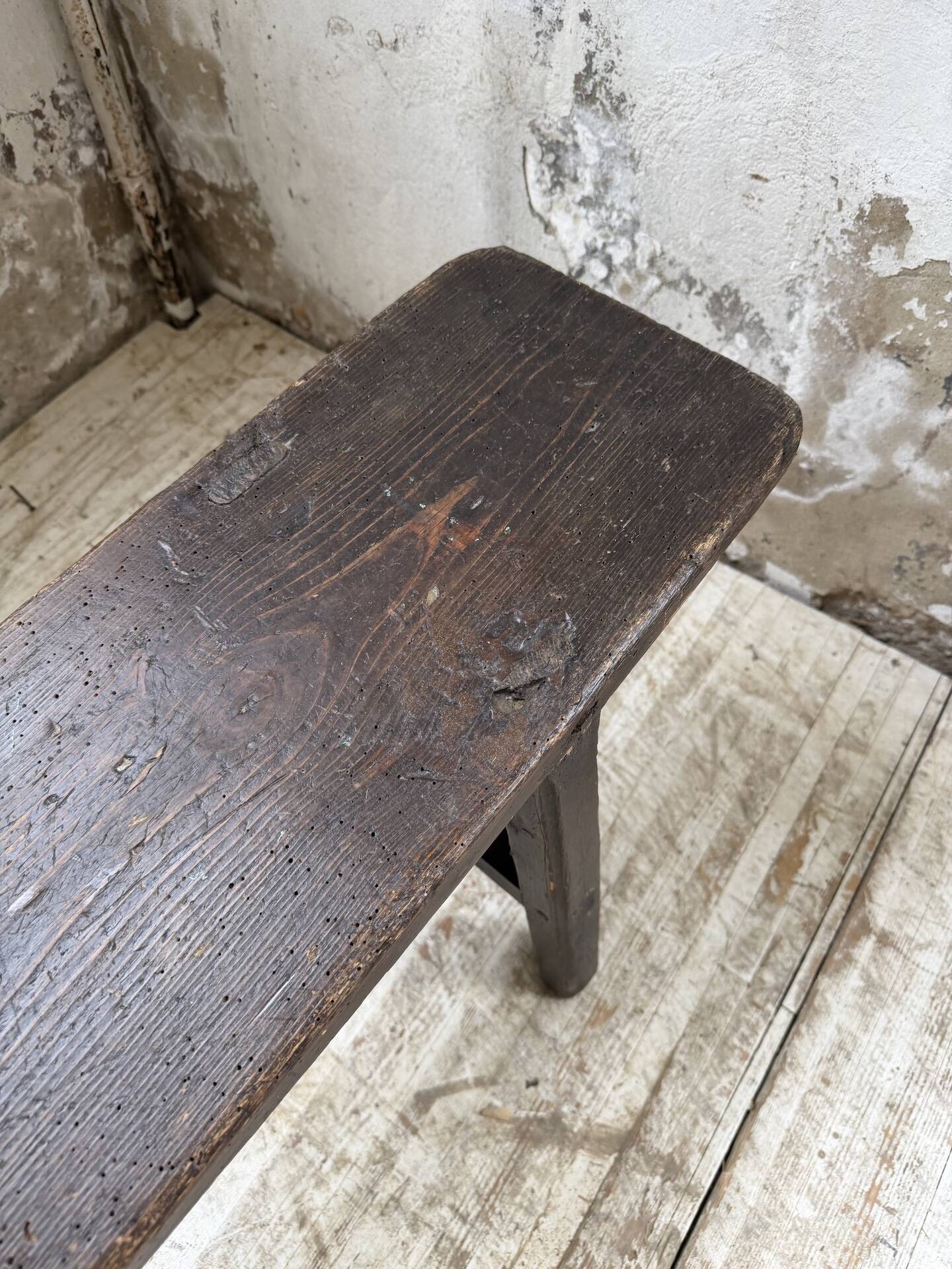 Dark patinated 1900 bench 220cm