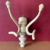 Old coat and hat rack, wall-mounted, in curved wood, from Bistrot, 1920