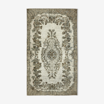 Tapis noué à la main sculpté oriental des années 1970 171 cm x 283 cm tapis gris