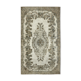 Hand-Knotted Carved Oriental 1970s 171 cm x 283 cm Grey Carpet