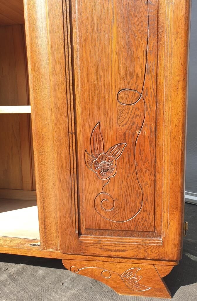 Art deco cabinet bookcase dark oak l135